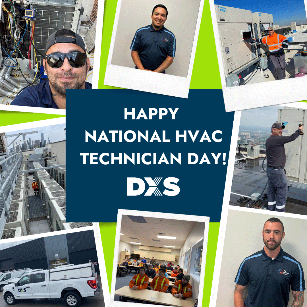 A collage of DXS HVAC Technicians.