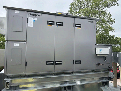 Swegon ERV with downstream Daikin VRV coil providing ventilation air to the entire building.